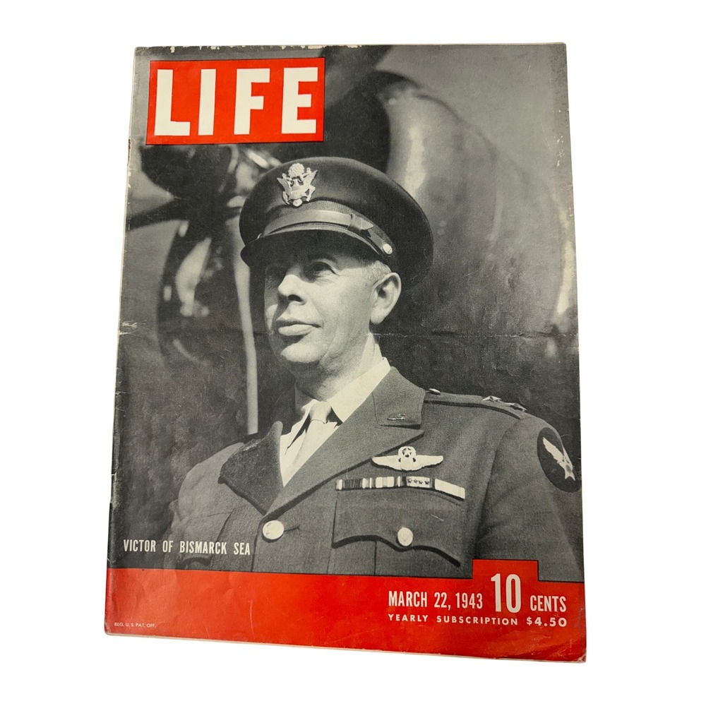 Vintage LIFE Magazine March 22 1943 Victor of Bismarck Sea WWII Era Collectible